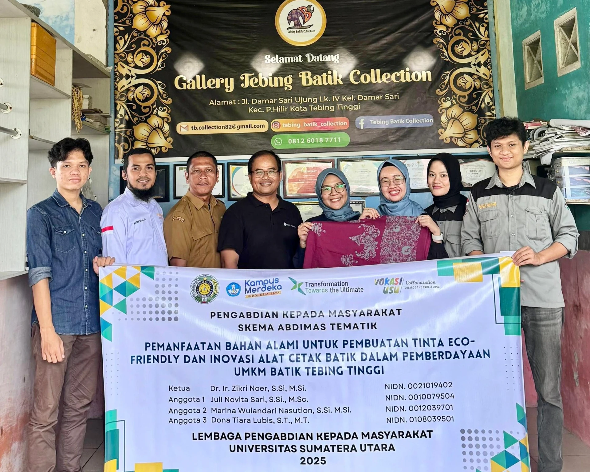 Kegiatan Pengabdian Masyarakat Fakultas Vokasi USU Kembangkan Tinta Eco-Friendly dan Inovasi Cetak Batik bagi UMKM Batik Tebing Tinggi